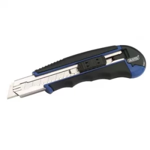 Image of Draper Soft Grip Retractable Segment Blade Knife with 7 Segment Blade, 18mm
