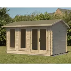 Image of Chiltern 4.0m x 3.0m Log Cabin - Apex Roof, Double Glazed 34kg Felt, plus Underlay