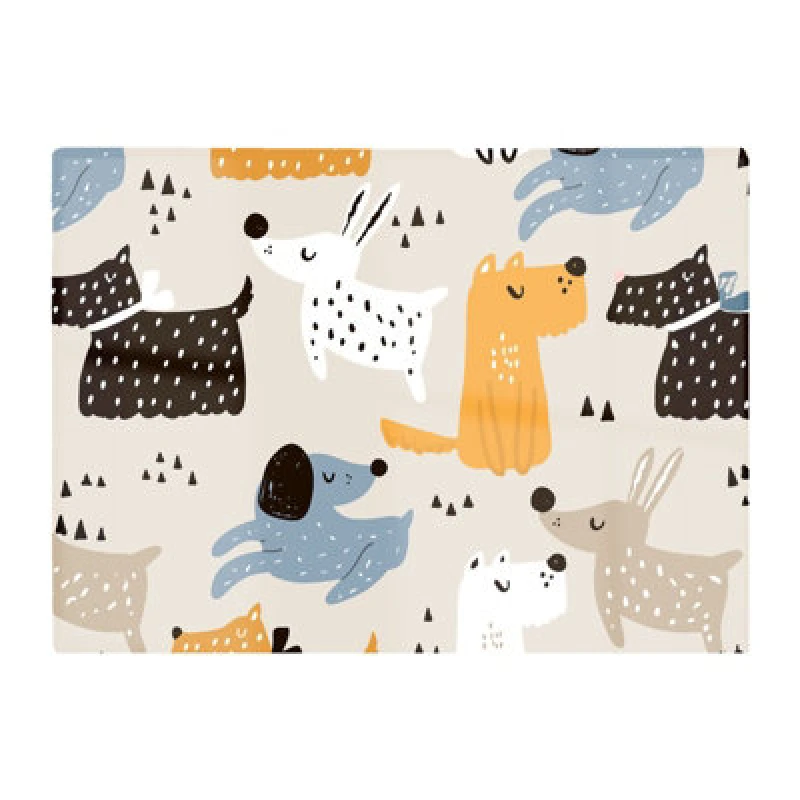 Image of Warren Reed Designer Hand Drawn Dogs Glass Chopping Board