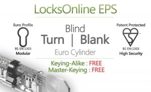 Image of LocksOnline EPS Blind Turn Operated Euro Cylinder Blank One Side