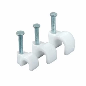 Image of Zexum White Round Flexi Cable Clips 100 Pack - 5-7mm