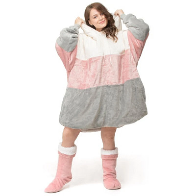 Image of Velosso Blocks Oversized Hoodie Blanket One Size Fits All