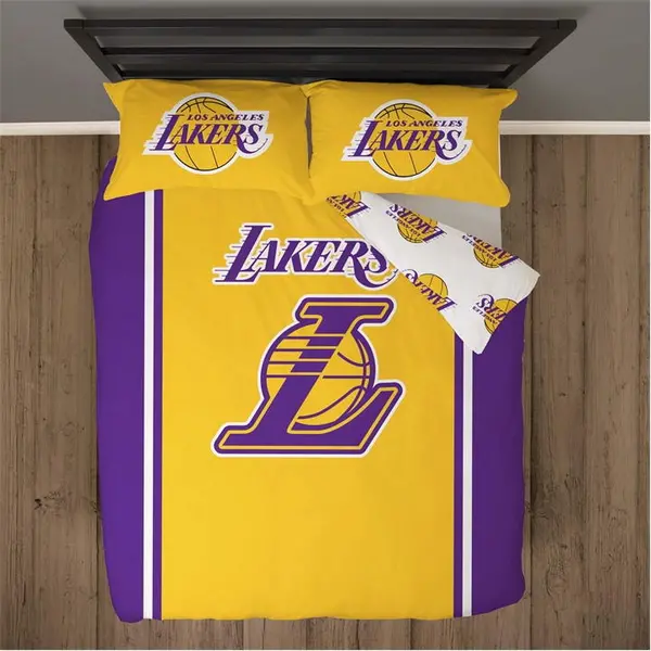 Image of NBA NBA Los Angeles Lakers Double Duvet Duvet Cover Sets Double Yellow 39744113030