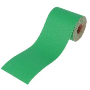 Image of Faithfull Aluminium Oxide Sanding Paper Roll Green 115mm x 5m - 80g