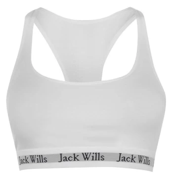 Image of Jack Wills Dibsdall Heritage Racer Back Bralette - White