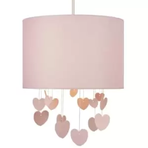 Image of Glow Light Shade 30cm Easy Fit Hearts Mobile Lampshade - Pink - Litecraft