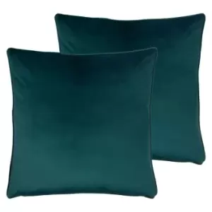 Image of Evans Lichfield Opulence Twin Pack Polyester Filled Cushions Teal