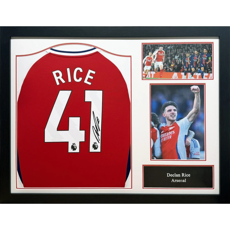 Image of AllStarSignings Ltd Declan Rice signed Arsenal 2024/25 shirt Red unisex One Size