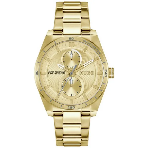 Image of HUGO HUGO Ladies Gold IP Multifunction Bracelet Watch
