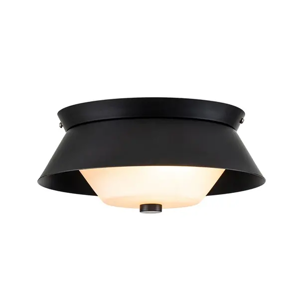 Image of Elstead Bowtie Glass Flush Light - Matt Black