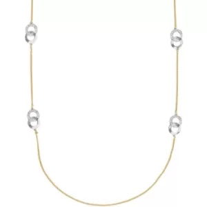 Image of Ladies Adore Base metal Signature Interlocking Ring Long Necklace