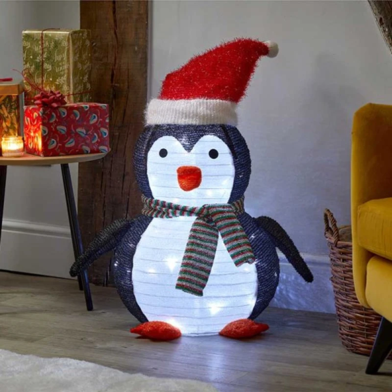 Image of 72cm Battery Operated Light up Pop up Christmas Penguin with Cool White LEDs
