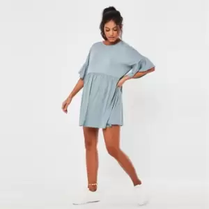 Image of Missguided Maternity Smock Dress - Blue
