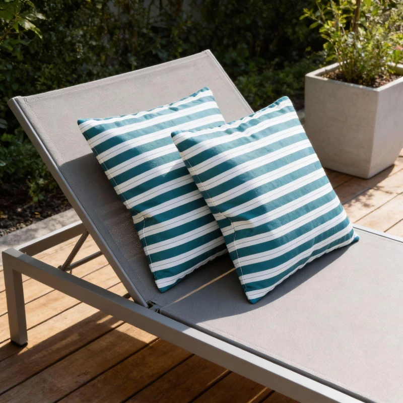 Image of Streetwize Outdoor Pair of Teal Striped Scatter Cushions - Green Green M