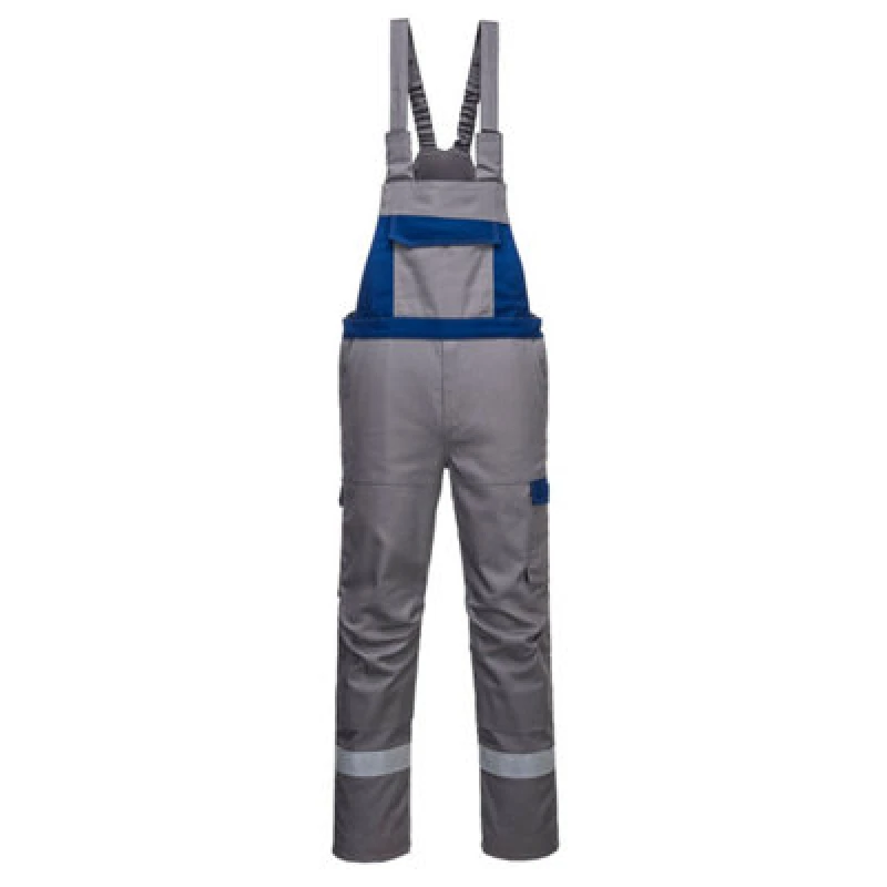 Image of Biz Flame Ultra Two Tone Bib and Brace FR07GRRXL Colour: Grey