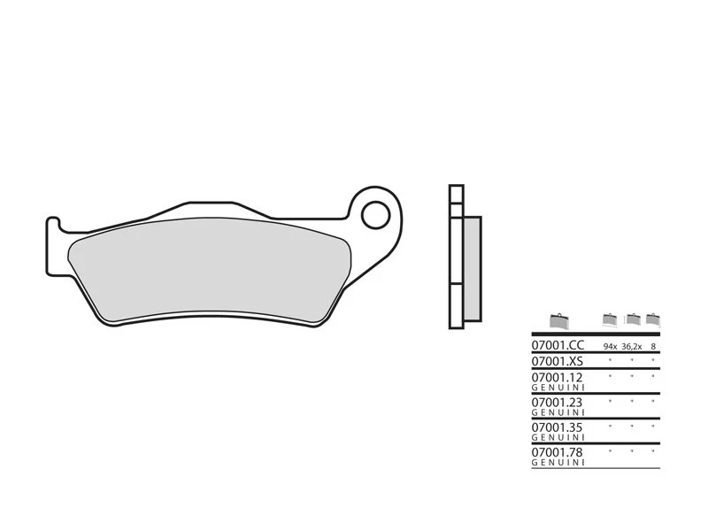 Image of Brembo S.p.A. Scooter Sintered Metal Brake pads - 07001XS