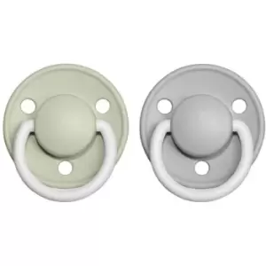 Image of BIBS De Lux Natural Rubber Night Size 1: 0+ months dummy Sage / Cloud 2 pc