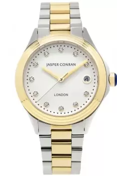 Image of Ladies Jasper Conran London 36mm Watch with a White Dial and a Two tone Metal bracelet J1B114025