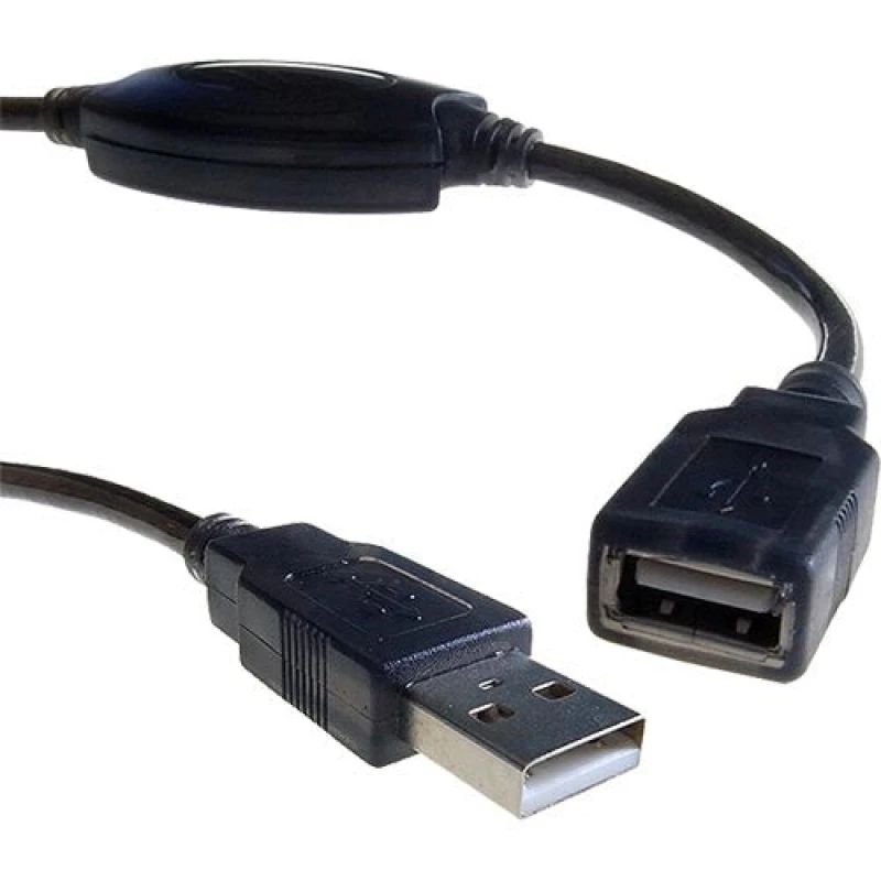 Image of Cablenet Cablenet 10m USB 2.0 Type A Male - Type A Female Active Black Repeater Cable 32-3589