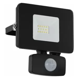 Image of Loops - IP44 Outdoor Flood Light & pir Sensor Black Aluminium 10W Built in led
