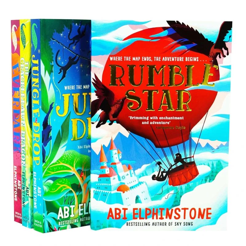 Image of Abi Elphinstone The Unmapped Chronicles 4 Book Collection Featuring Rumblestar Jungledrop The Crackledawn Dragon Everdark Abi Elphinstone Books