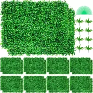 Image of VEVOR Artificial Boxwood Panel UV, Boxwood Hedge Wall Panels, Artificial Grass Backdrop Wall 4cm Green Grass Wall, Fake Hedge for Decor Privacy