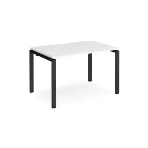 Image of Bench Desk Single Person Rectangular Desk 1200mm White Tops With Black Frames 800mm Depth Adapt