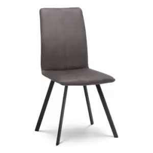 Image of Olivia's Set of 2 Mindy Dining Chairs in Charcoal Grey