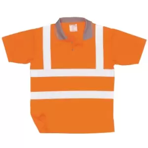 Image of Portwest Unisex Hi Vis Polo Shirt / Workwear / Safetywear (Pack of 2) (XL) (Orange)