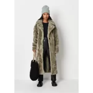 Image of Missguided Borg Teddy Coat - Green