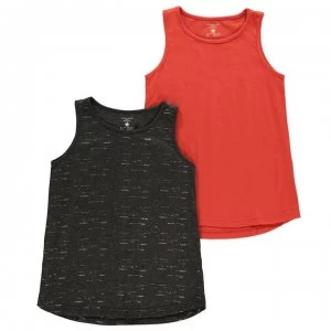 Image of Crafted 2 Piece Jersey Vest Junior Girls - Char Marl Glit