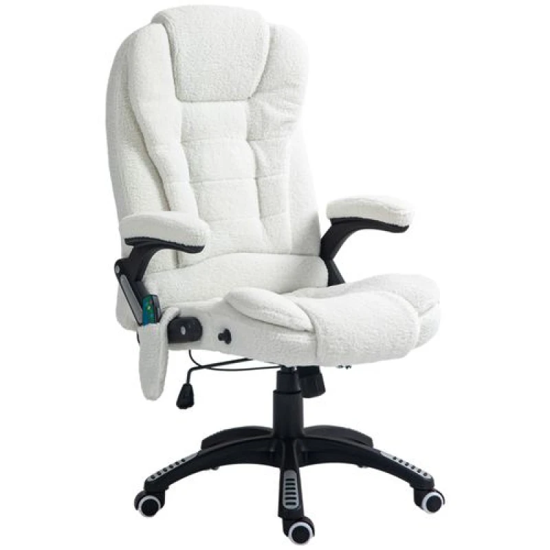 Image of Vinsetto Office Chair w/ Heating Massage Points Relaxing Reclining White TJ Hughes 5056725587956
