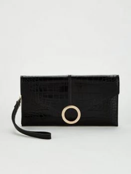 Image of Office Bonnie Wristlet Purse - Black Croc