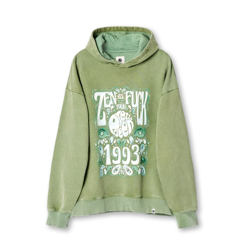Image of Pretty Green Mens Zen Tour Zip Hoodie Green male Small