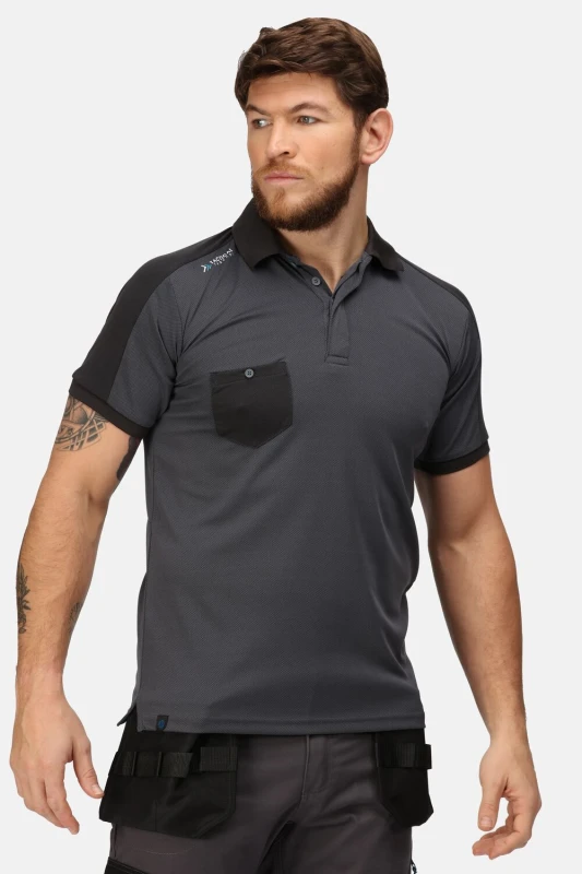 Image of Regatta Regatta Men TT Offensive Wicking Polo in Grey Size: large Grey L Male 5057538475287