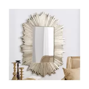 Image of Herzfeld Rectangular Pale Gold Wall Hanging Mirror