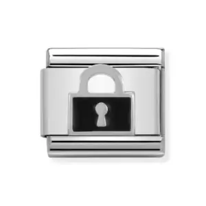 Image of Nomination Classic Silver Black Lock Charm