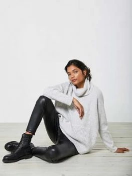 Image of Mint Velvet Faux Leather Tregging - Black