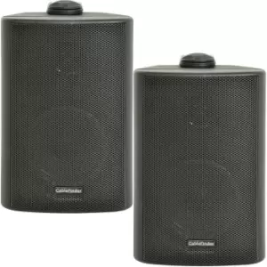Image of (PAIR) 2x 5.25" 90W Black Outdoor Rated Speakers Wall Mounted HiFi 8Ohm & 100V