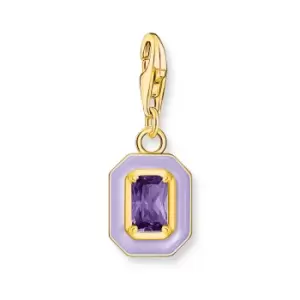 Image of THOMAS SABO Gold Plated Zirconia Violet Octagon Charm