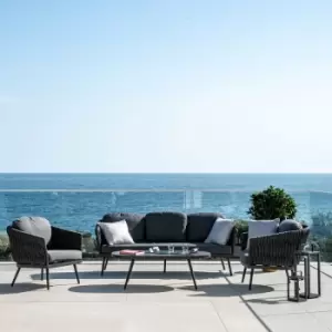 Image of Palma 3 Seat Sofa Set - Wide Rope Weave - Grey