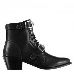 Image of Feud Sandy Lace Boots - Black Leather
