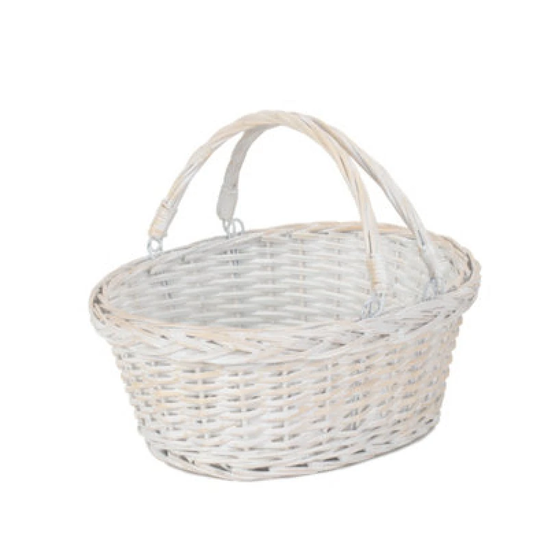 Image of Red Hamper C103 Wicker Small White Swing Handle Shopping Basket