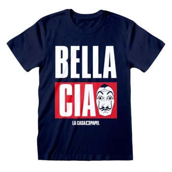 Image of La Casa De Papel - Jumbo Bella Ciao Unisex XX-Large T-Shirt - Navy