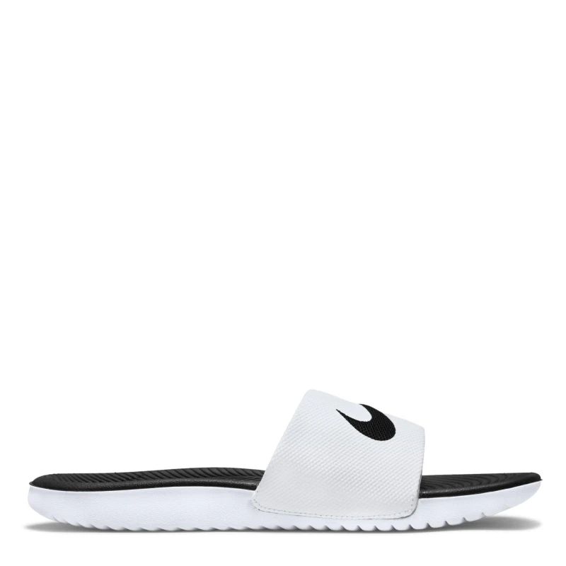 Image of Nike Kawa Junior Slides White/Black unisex C10.5(28)