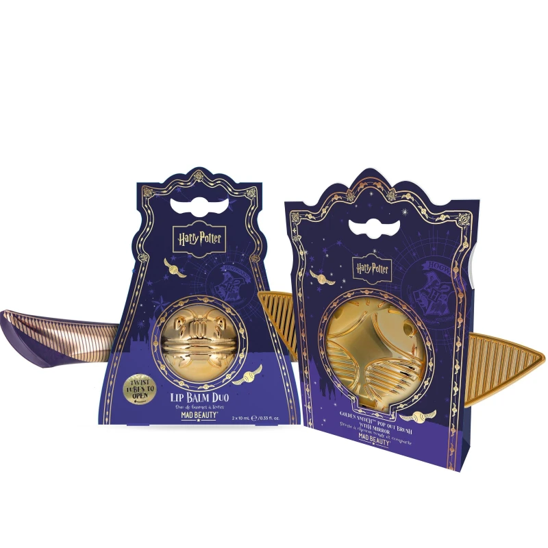 Image of Harry Potter Golden Snitch Hair Brush and Lip Balm Multi female 1