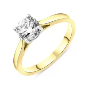 Image of 18ct Yellow Gold 1.06ct Diamond Round Brilliant Cut Solitaire Ring