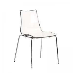 Image of Gecko shell dining stacking chair with chrome legs - anthracite