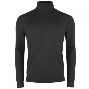 Image of Linea Thames Merino Roll Neck Jumper - Charcoal