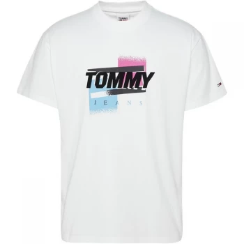 Image of Tommy Jeans Tommy Hilfiger Faded Graphic - White YBR